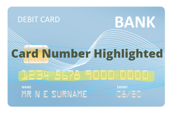 where is the card number on a debit card