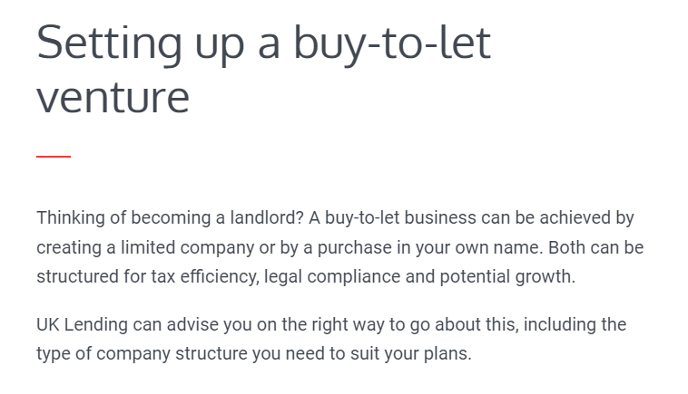 Uklending buy to let